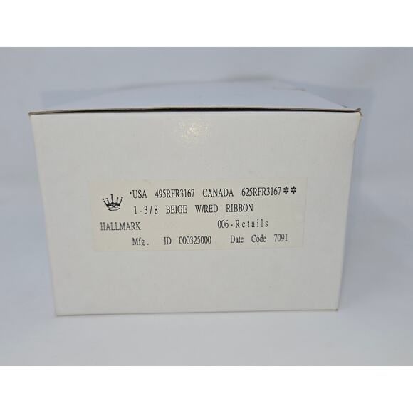 Hallmark Fabric Ribbon Beige Red 12 Rolls 1-3/8" x 4 Yards Each Sealed Bows - Picture 4 of 16